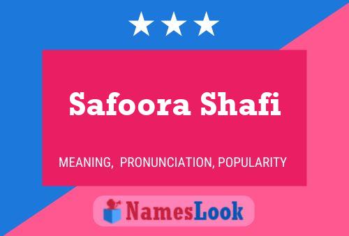 Safoora Shafi Name Poster