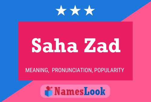 Saha Zad Name Poster