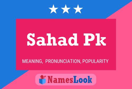 Sahad Pk Name Poster