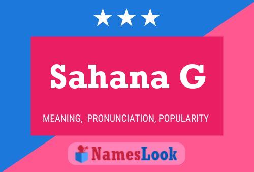 Sahana G Name Poster