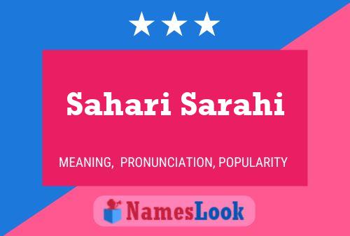 Sahari Sarahi Name Poster