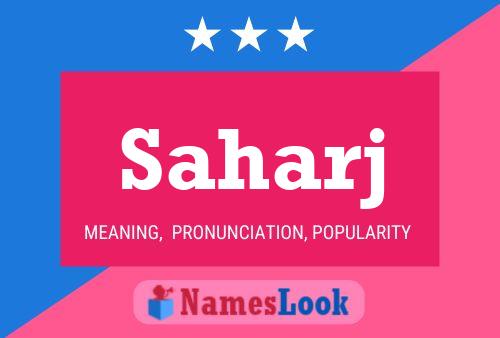 Saharj Name Poster