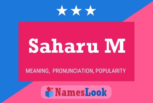 Saharu M Name Poster