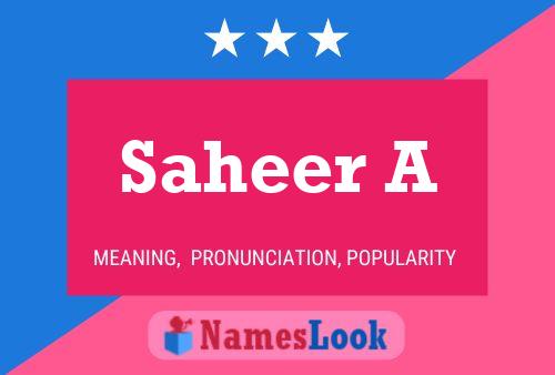 Saheer A Name Poster