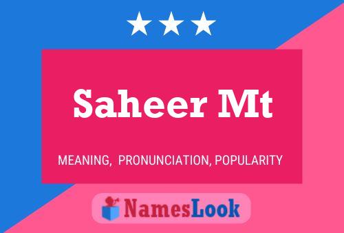 Saheer Mt Name Poster