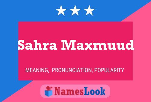 Sahra Maxmuud Name Poster