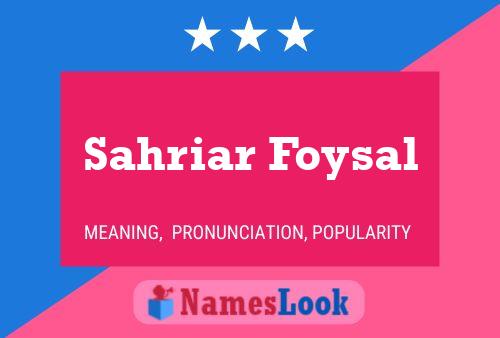 Sahriar Foysal Name Poster