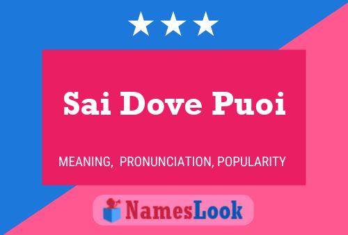 Sai Dove Puoi Name Poster