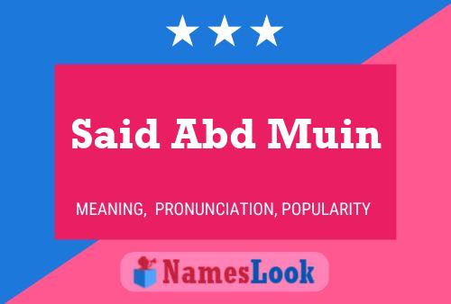 Said Abd Muin Name Poster