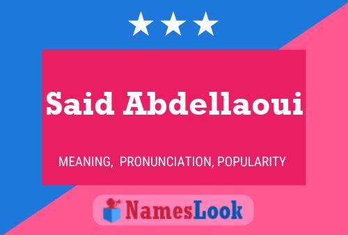 Said Abdellaoui Name Poster