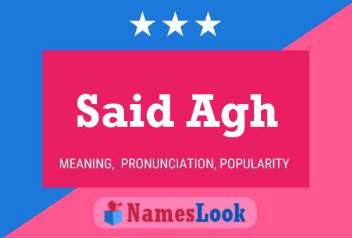 Said Agh Name Poster