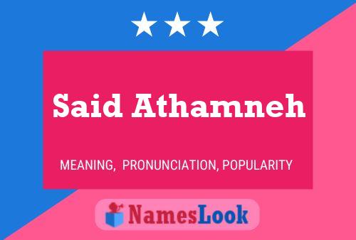 Said Athamneh Name Poster