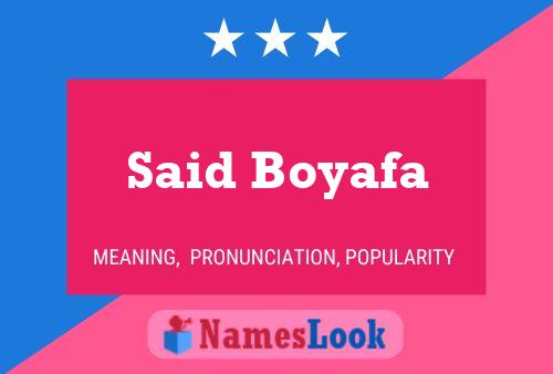 Said Boyafa Name Poster