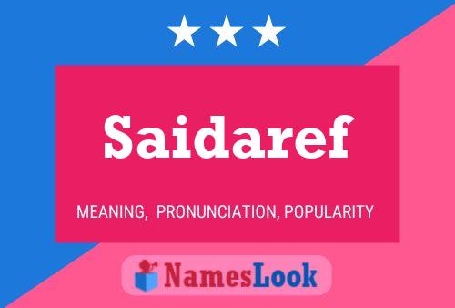 Saidaref Name Poster