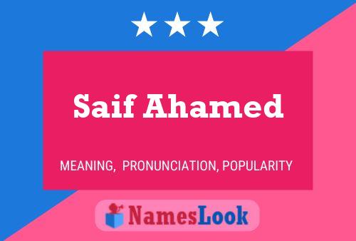 Saif Ahamed Name Poster