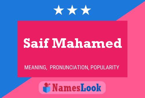 Saif Mahamed Name Poster