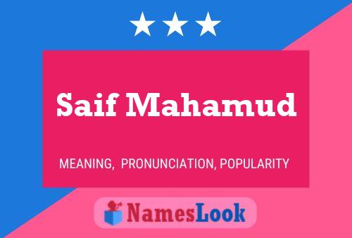 Saif Mahamud Name Poster