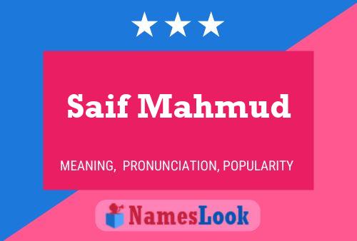 Saif Mahmud Name Poster