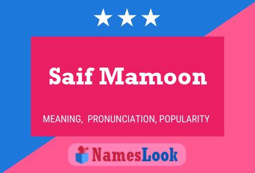 Saif Mamoon Name Poster