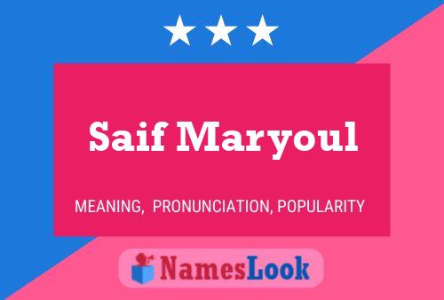 Saif Maryoul Name Poster