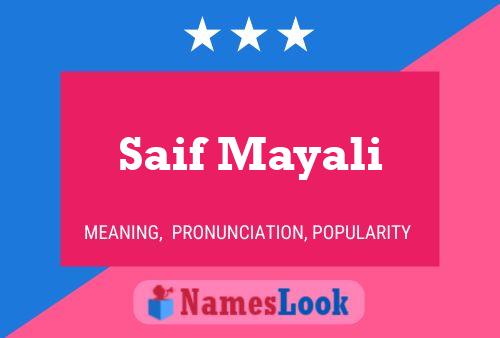 Saif Mayali Name Poster