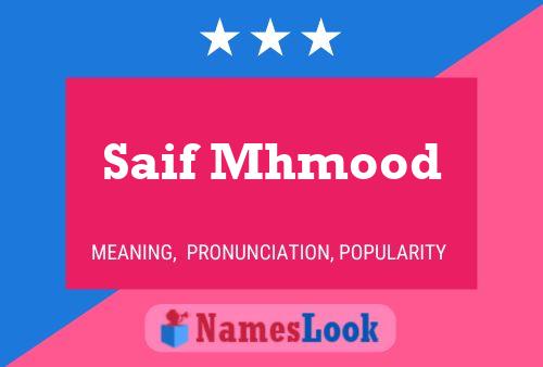 Saif Mhmood Name Poster