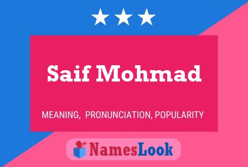 Saif Mohmad Name Poster