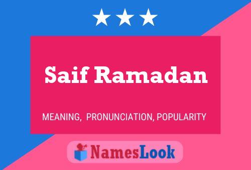 Saif Ramadan Name Poster