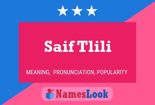 Saif Tlili Name Poster