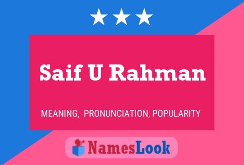 Saif U Rahman Name Poster