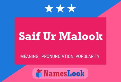 Saif Ur Malook Name Poster