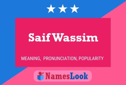 Saif Wassim Name Poster