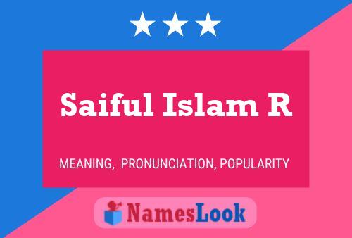 Saiful Islam R Name Poster