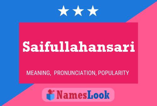 Saifullahansari Name Poster