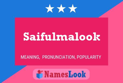 Saifulmalook Name Poster