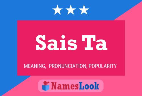 Sais Ta Name Poster