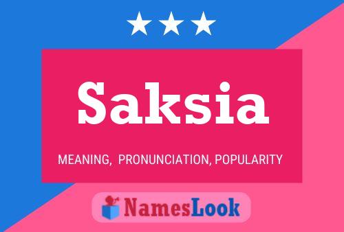 Saksia Name Poster