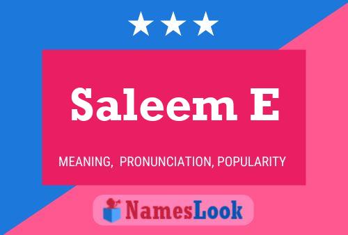 Saleem E Name Poster