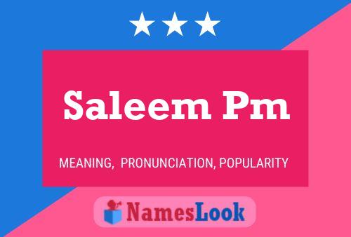 Saleem Pm Name Poster