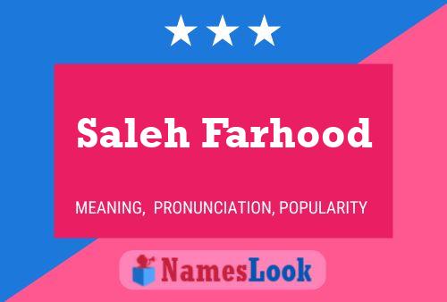 Saleh Farhood Name Poster