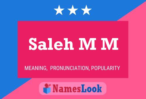 Saleh M M Name Poster