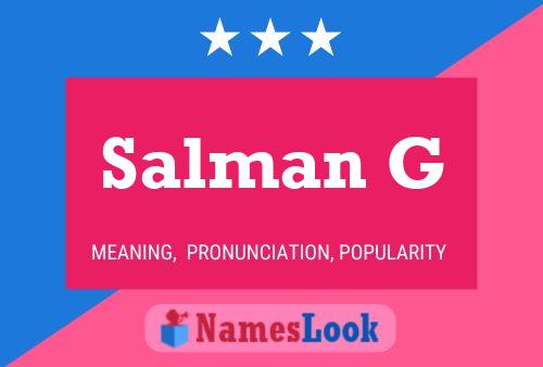 Salman G Name Poster