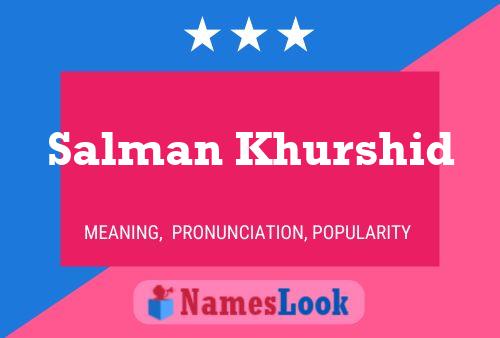 Salman Khurshid Name Poster