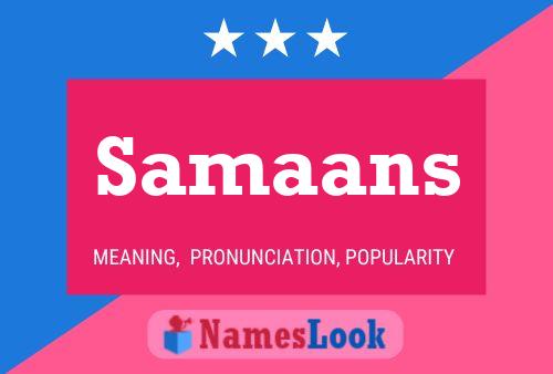 Samaans Name Poster