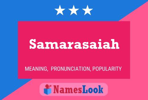 Samarasaiah Name Poster