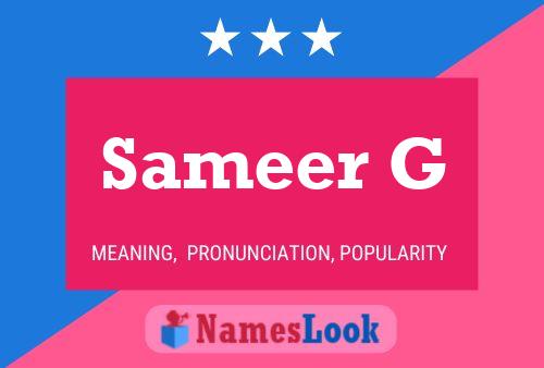 Sameer G Name Poster