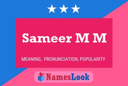 Sameer M M Name Poster