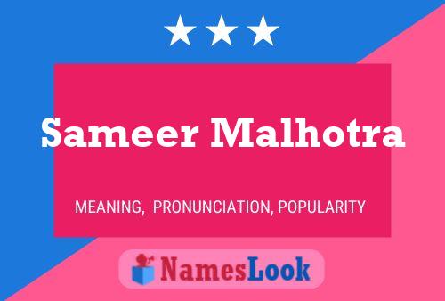 Sameer Malhotra Name Poster