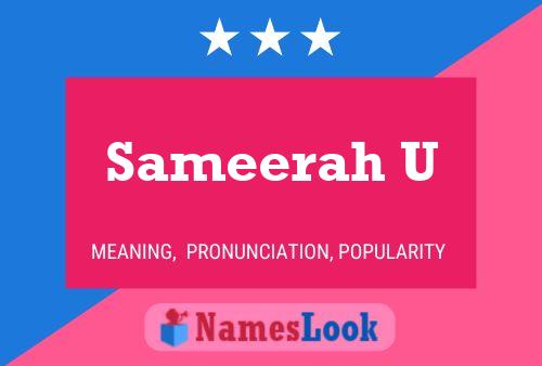 Sameerah U Name Poster