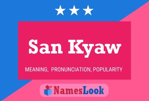 San Kyaw Name Poster